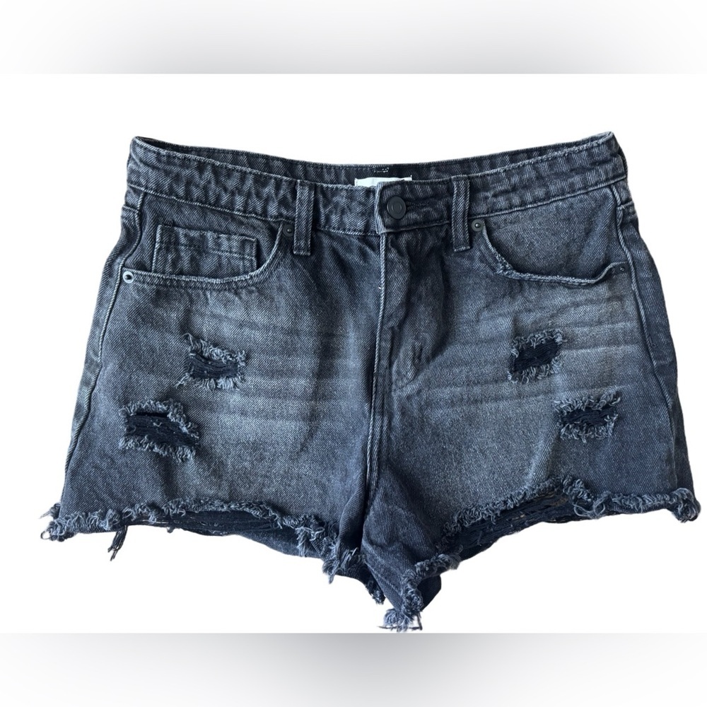 Bp Distressed Denim Shorts – Black/Charcoal – 29